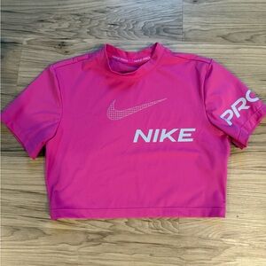 Nike Pro Dri-FIT Magenta Crop Top Youth Medium